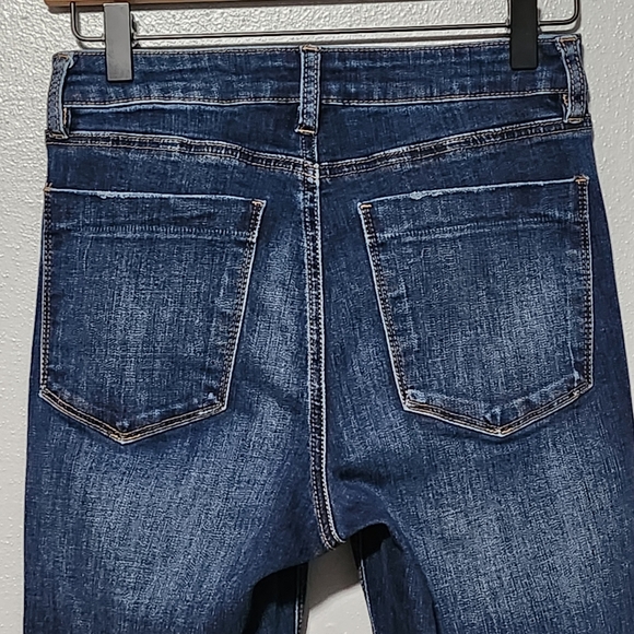 ASHLEY MASON Womens Juniors Size 5/27 Dark Wash Bootcut Embroidered Y2K Festival - Picture 8 of 13